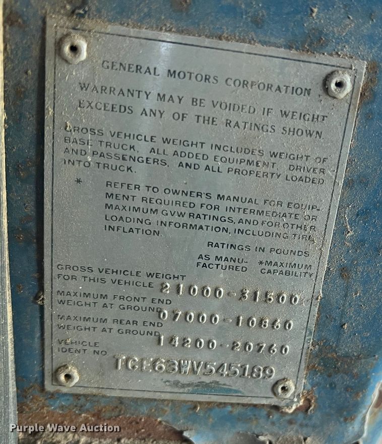 image for item DK7916 1972 GMC  grain truck