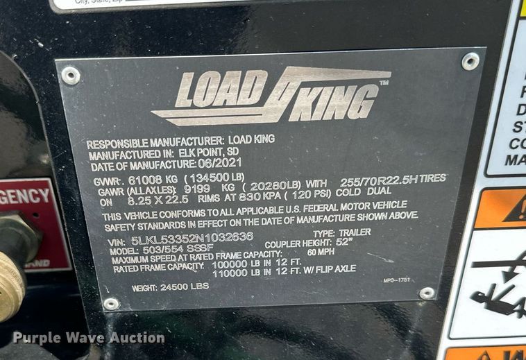image for item DS6324 2022 Load King  lowboy equipment trailer