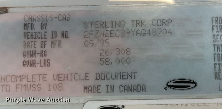 image for item DS6329 2000 Sterling L-Line  dump truck