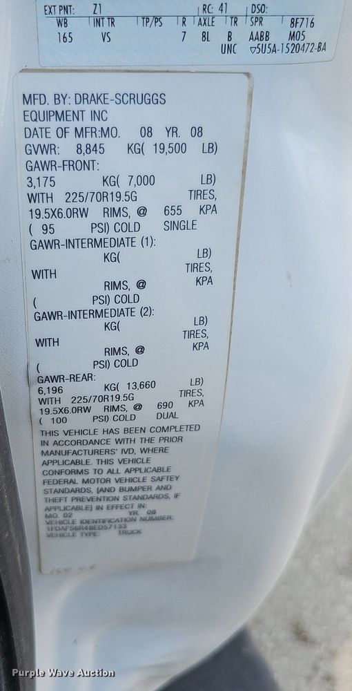 image for item DS6335 2008 Ford F550 Super Duty XL  utility / service truck