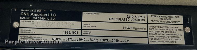 image for item DS6339 2007 Case 621D XT  wheel loader