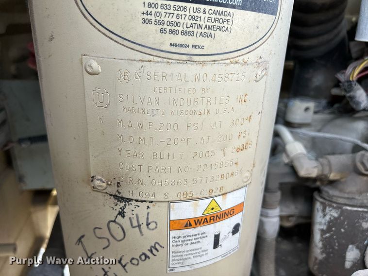 image for item DS6353 2005 Ingersoll Rand P185WJD  air compressor