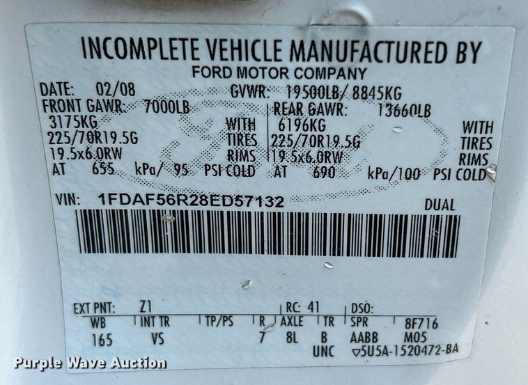 image for item DS6355 2008 Ford F550 Super Duty XL  utility / service truck