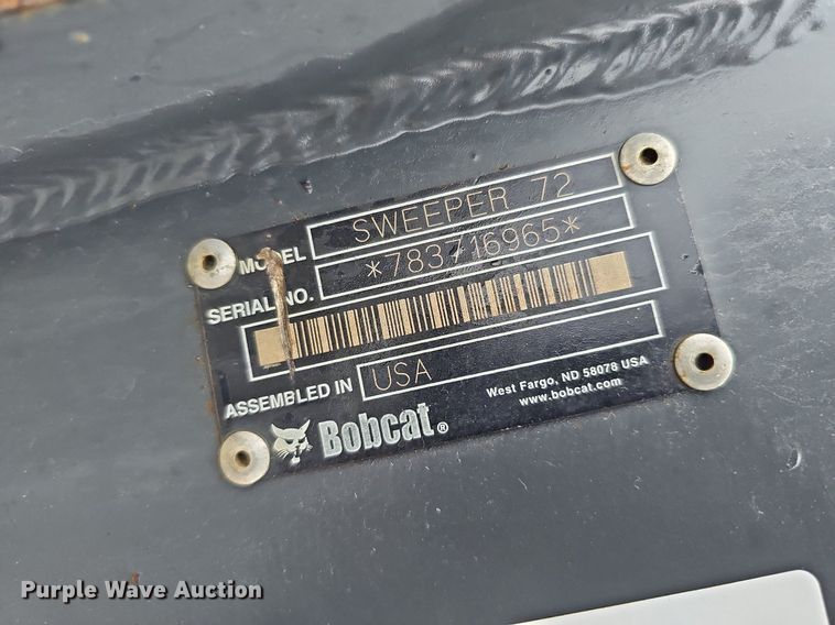 image for item DS6374 Bobcat Sweeper 72  skid steer sweeper