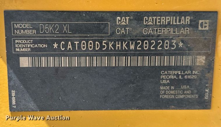 image for item DS6389 2016 Caterpillar D5K XL  dozer