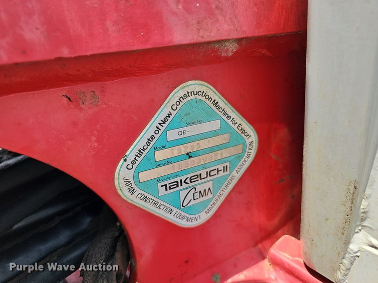 image for item DS6390 2011 Takeuchi TB285  mini excavator