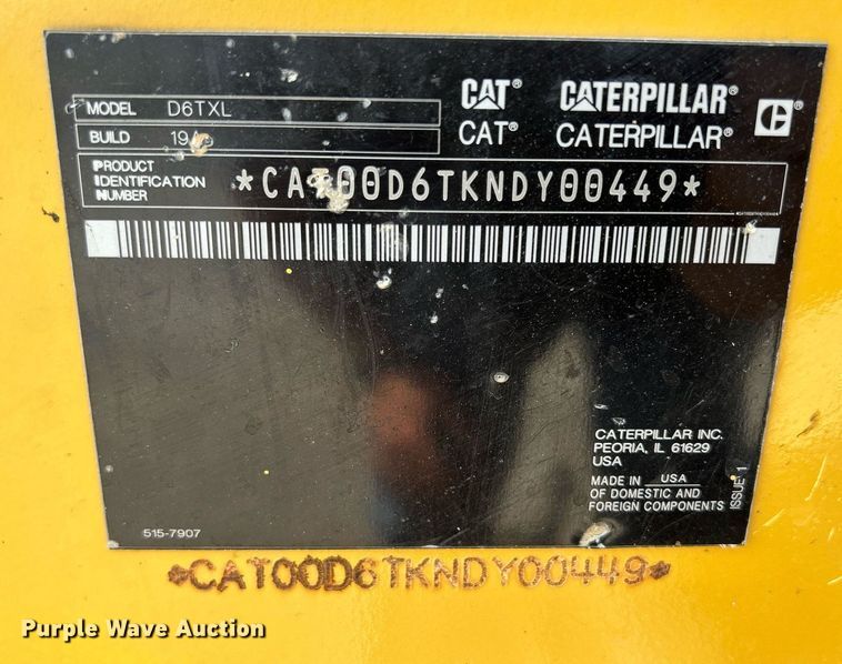 image for item DS6392 2018 Caterpillar D6T XL  dozer