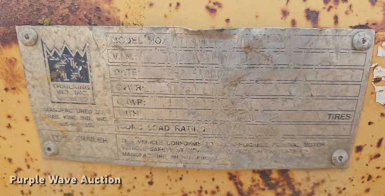 image for item DS6412 2000 Trail King TK40LP  equipment trailer