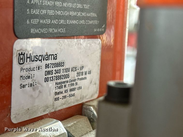 image for item JX9055 2018 Husqvarna DM340  core drill