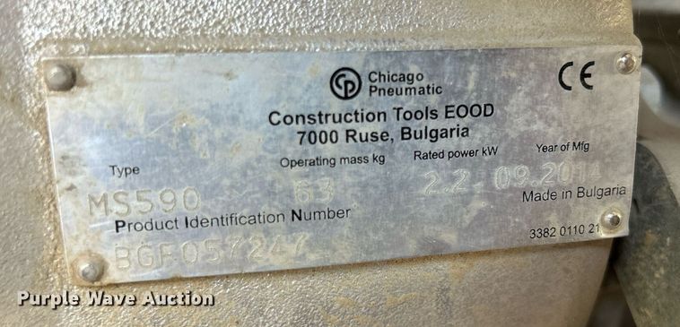 image for item JX9058 2014 Chicago Pneumatic MS590  plate compactor