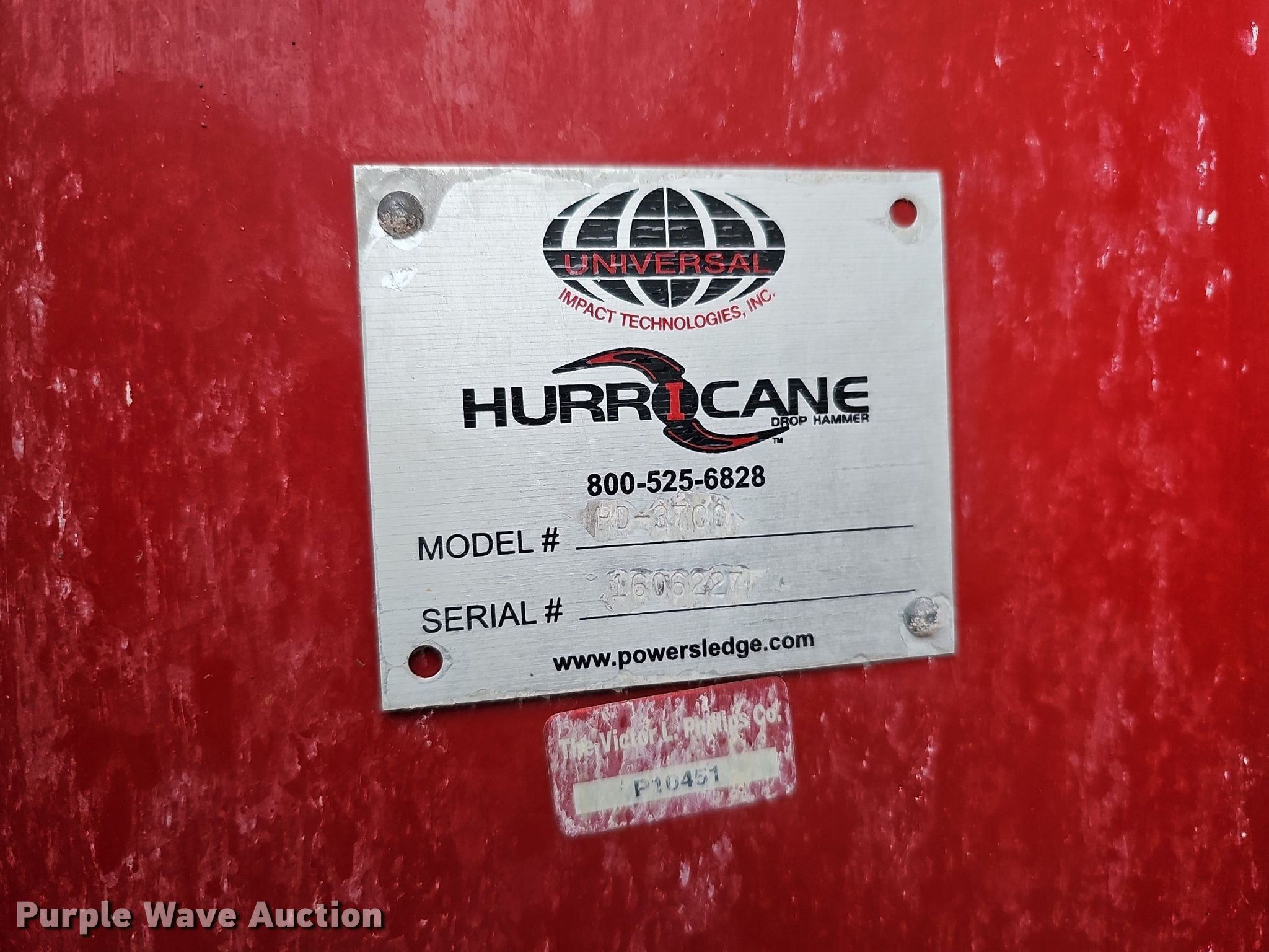 Hurricane HD3700 skid steer drop hammer in Saint Joseph, MO Item