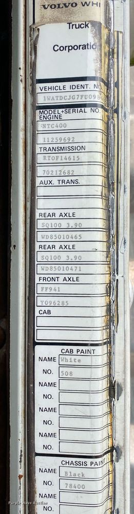 image for item DI7750 1985 Autocar AT  semi truck