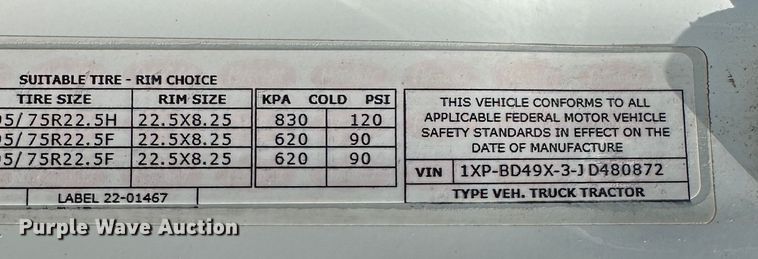 image for item DO5003 2018 Peterbilt 579  semi truck