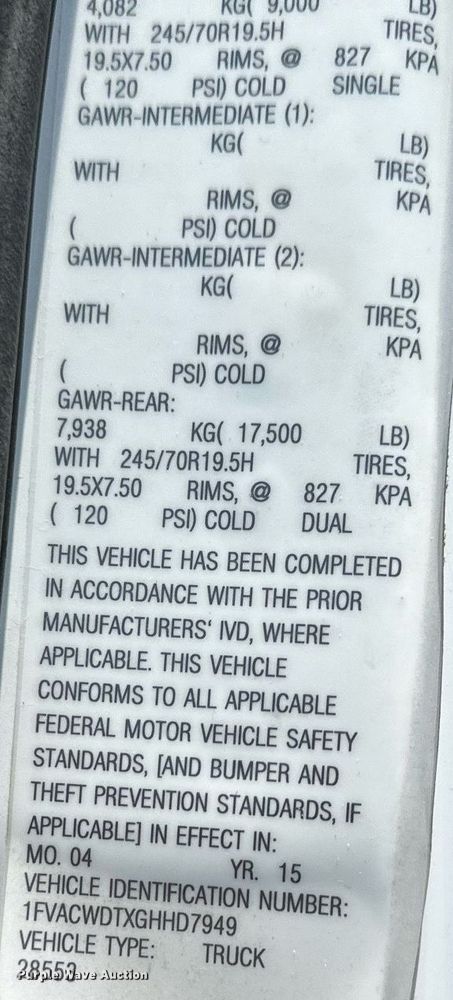 image for item DO5029 2016 Freightliner Business Class M2 106  box truck