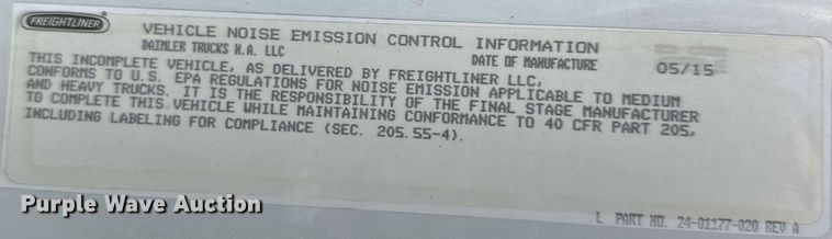 image for item DO5030 2016 Freightliner Business Class M2 106  box truck