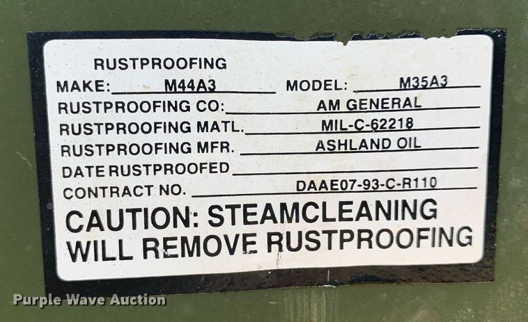 image for item DP8650 1972 Am General M35A3  flatbed truck