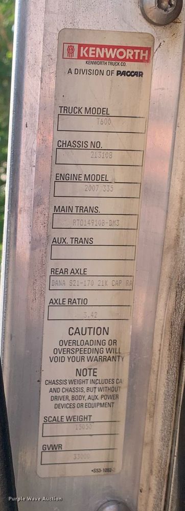 image for item DP8655 2008 Kenworth T600  refrigerated truck