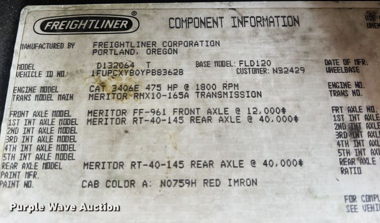 image for item FB9848 2000 Freightliner FLD120  semi truck