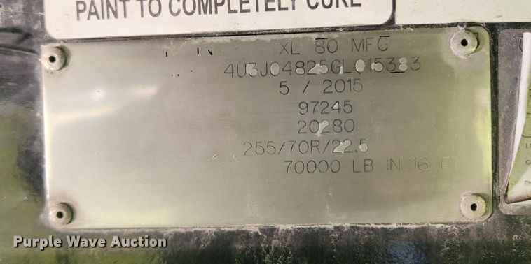 image for item FB9851 2016 XL Specialized Trailers XL 80-MFG  lowboy equipment trailer