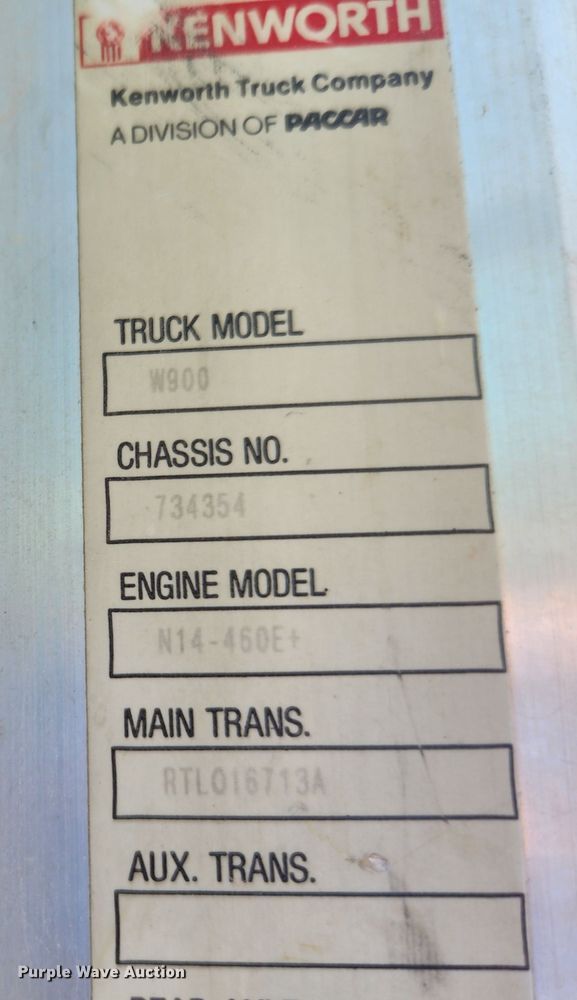 image for item FB9852 1997 Kenworth W900  semi truck