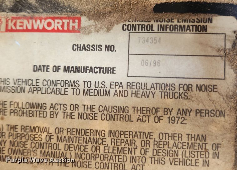 image for item FB9852 1997 Kenworth W900  semi truck