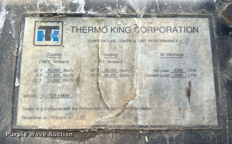 image for item KL9086 1993 Great Dane 7811TZ-1A 48  refrigerated van trailer