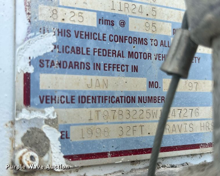 image for item LA9994 1998 Travis  end dump trailer