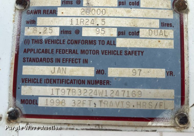 image for item LA9995 1998 Travis  end dump trailer