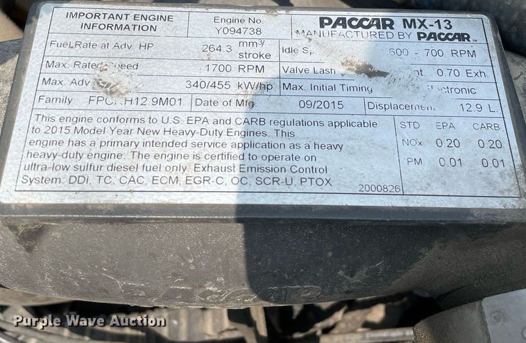 image for item LJ9680 2016 Peterbilt 587  semi truck