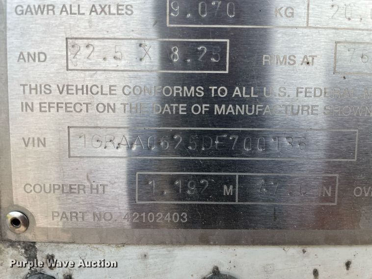 image for item LJ9700 2013 Great Dane  refrigerated van trailer