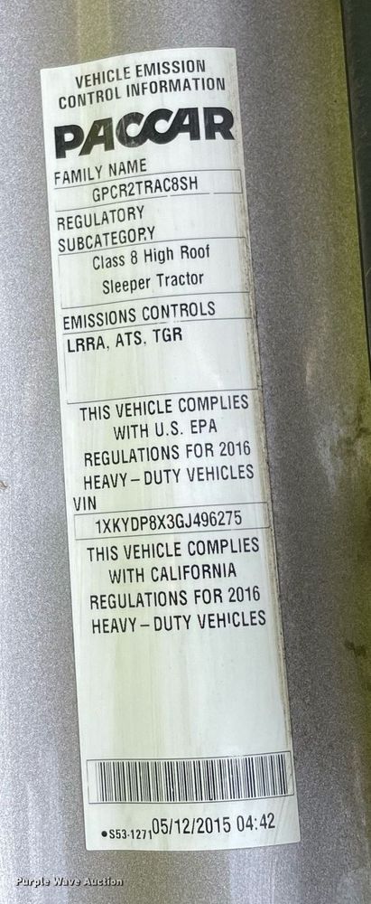 image for item LJ9708 2016 Kenworth T680  semi truck