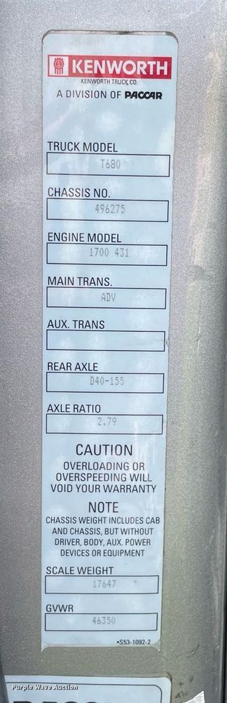 image for item LJ9708 2016 Kenworth T680  semi truck