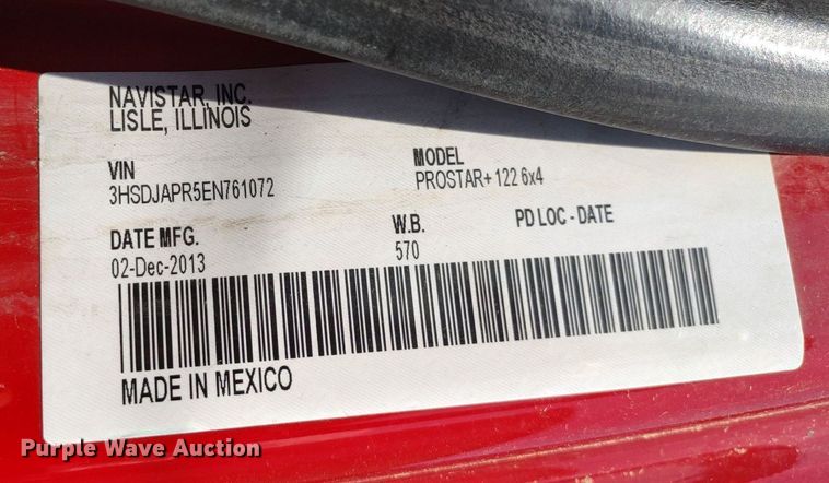 image for item LL9056 2014 International ProStar 122  semi truck