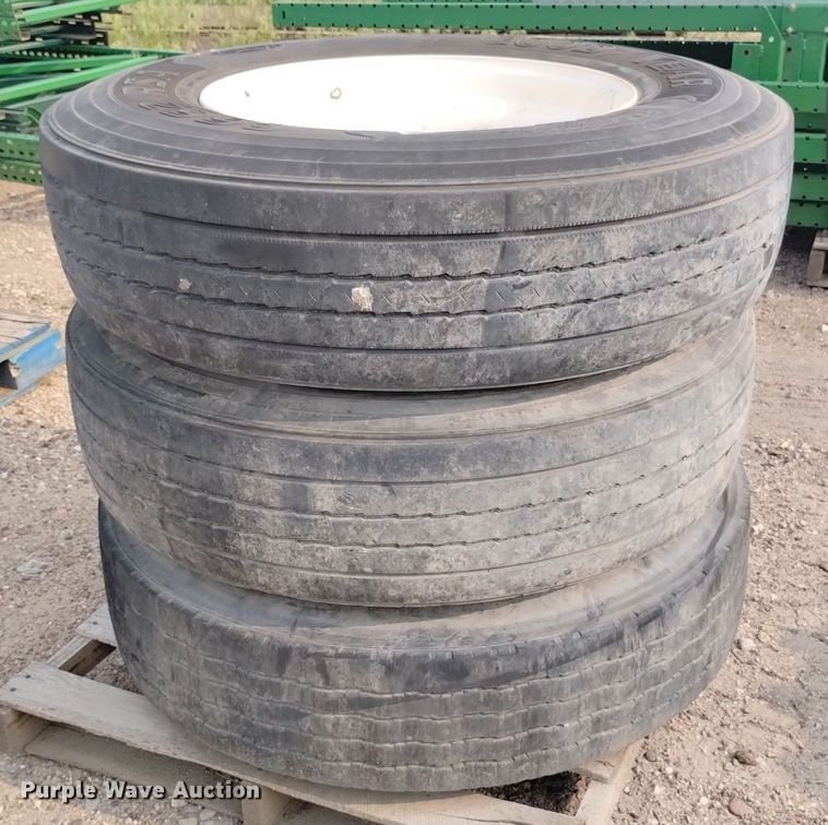 image for item LP9620 (3) Goodyear G662 RSA 295/75R22.5 tires and wheels