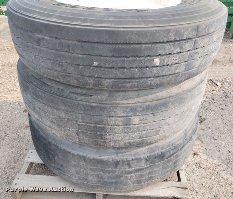 image for item LP9620 (3) Goodyear G662 RSA 295/75R22.5 tires and wheels