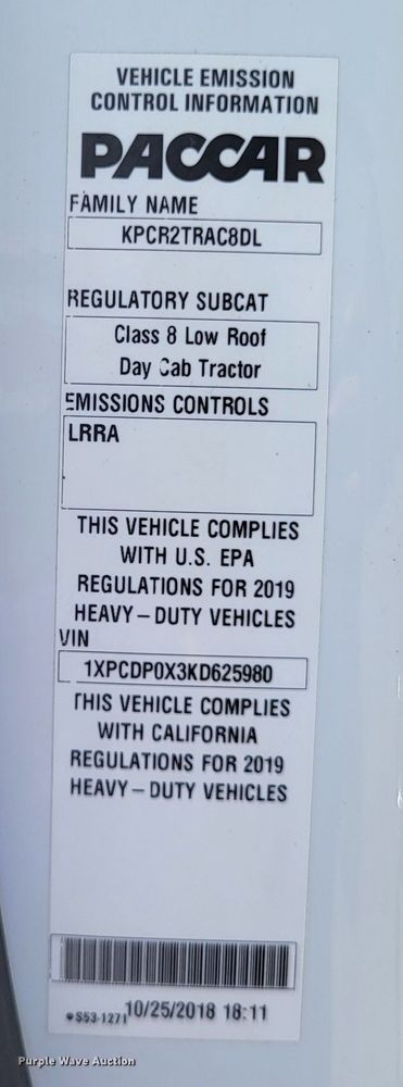 image for item LR9249 2019 Peterbilt 567  semi truck