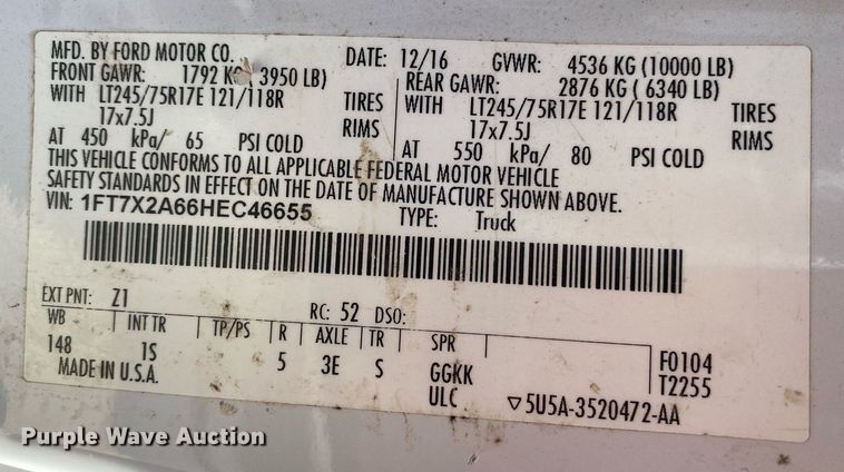 image for item DI7783 2017 Ford F250 Super Duty  SuperCab pickup truck