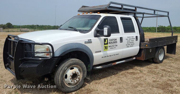 image for item DK1889 2006 Ford F450 Super Duty XL  Crew Cab flatbed truck