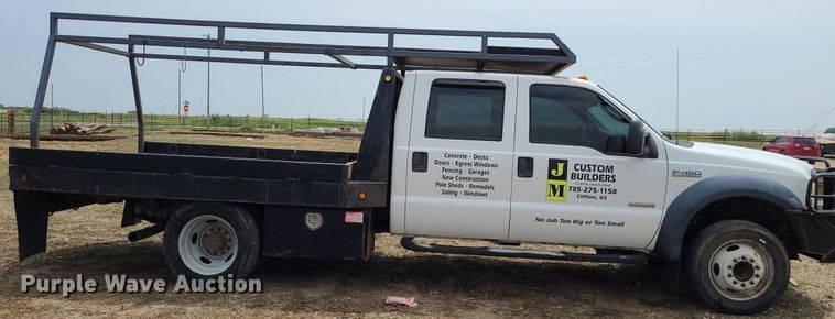 image for item DK1889 2006 Ford F450 Super Duty XL  Crew Cab flatbed truck