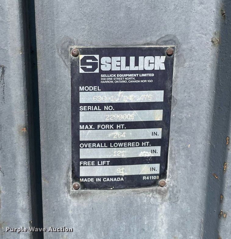 image for item DL3770 Sellick  SG60 forklift