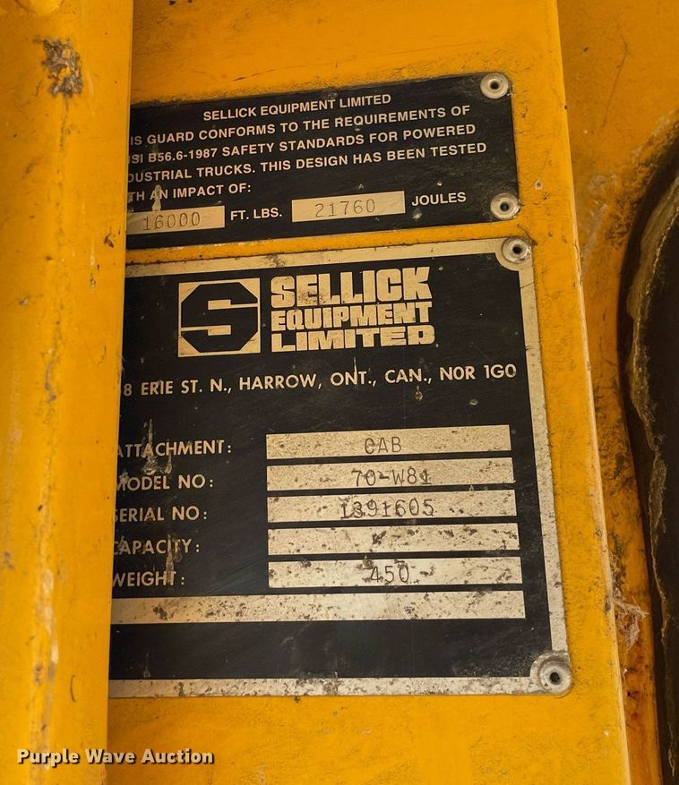 image for item DL3770 Sellick  SG60 forklift