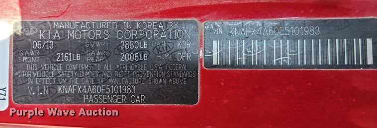 image for item DO2743 2014 Kia Forte