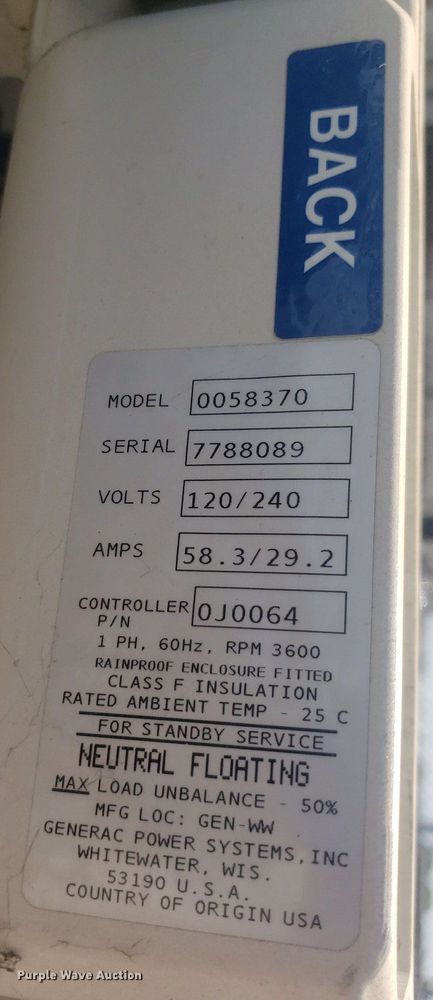 image for item DP7963 Generac Core Power 0058370  generator