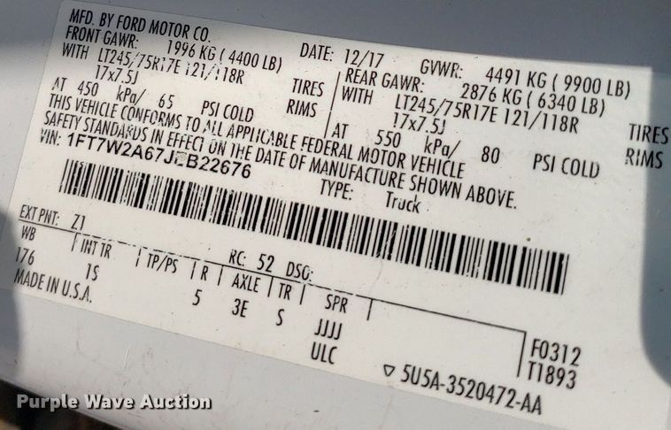 image for item DP7984 2018 Ford F250 Super Duty  Crew Cab pickup truck