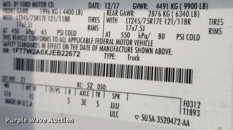 image for item DP7985 2018 Ford F250 Super Duty  Crew Cab pickup truck