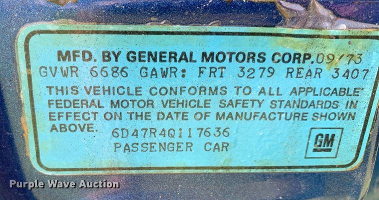 image for item DP8654 1974 Cadillac Coupe DeVille