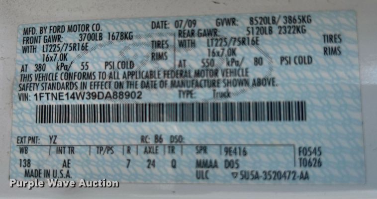 image for item DR4710 2009 Ford E150  van