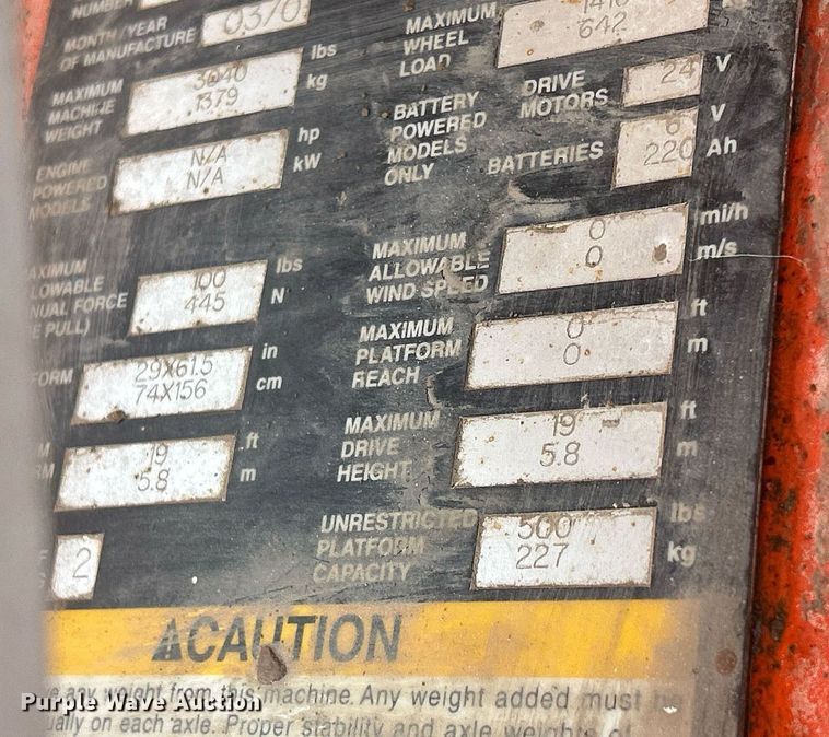 image for item DR4722 Snorkel S1930  scissor lift