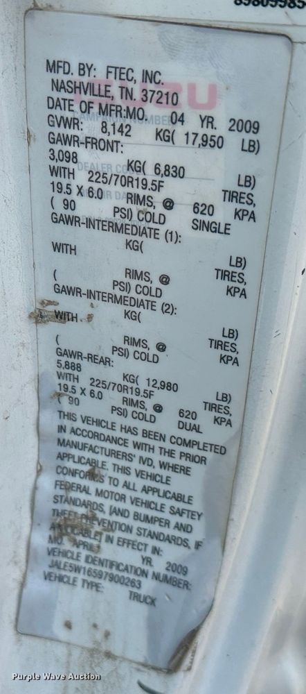 image for item DR5090 2009 Isuzu NQR  dump truck