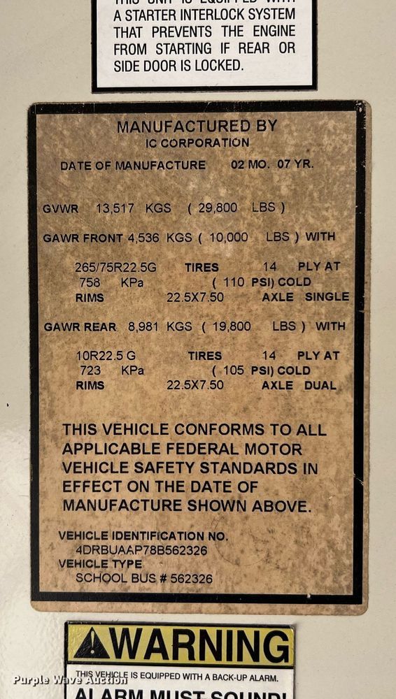 image for item II9161 2008 International CE300  school bus